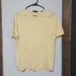 100% Linen Knit Yellow Top Womens Size S/M